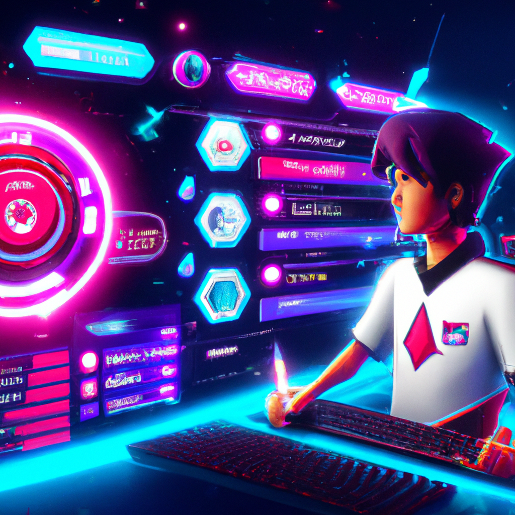 ArcadeFlux hero: neon arena with player avatars